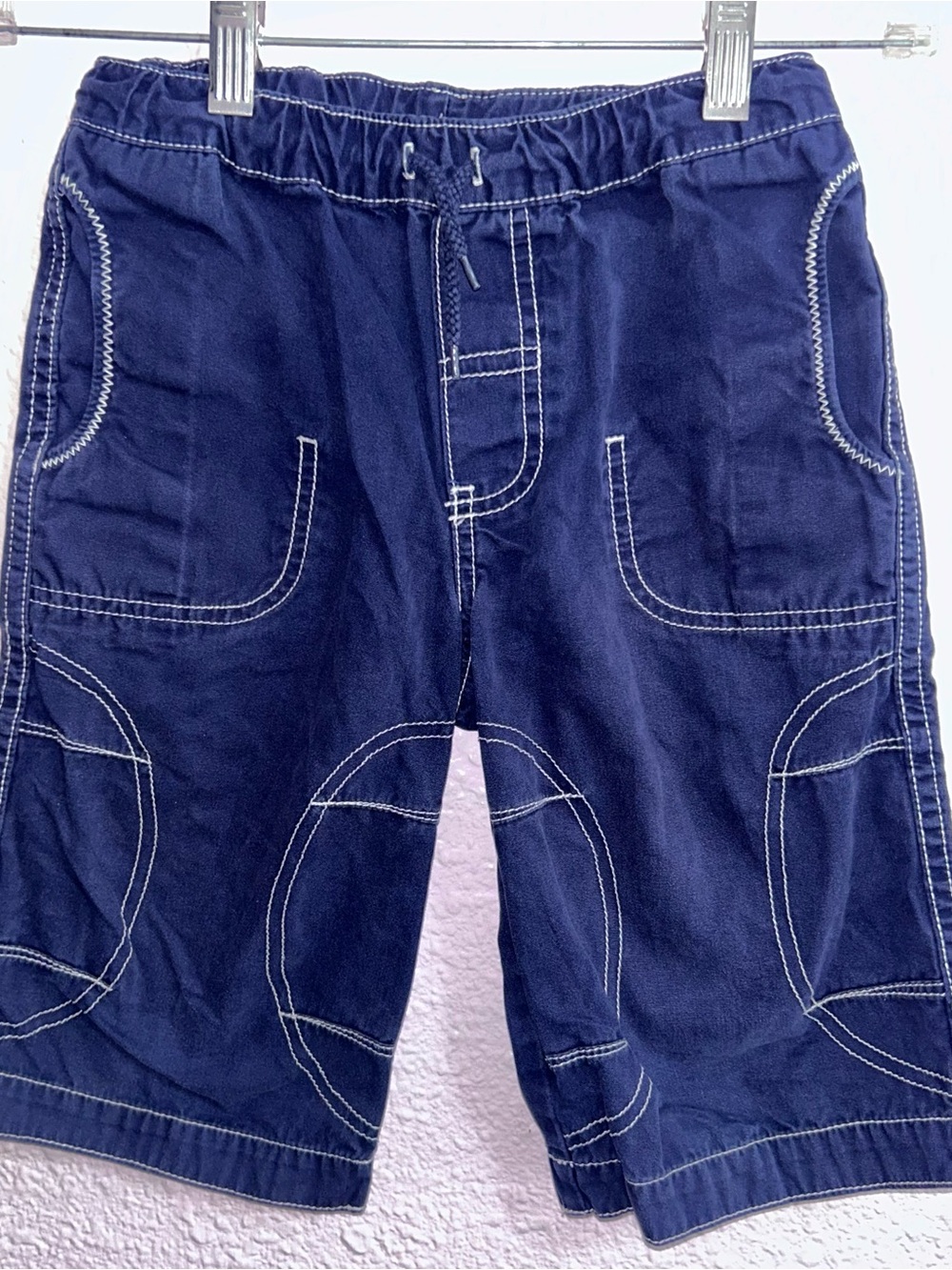 Hanna Andersson Navy Shorts with White Topstitching